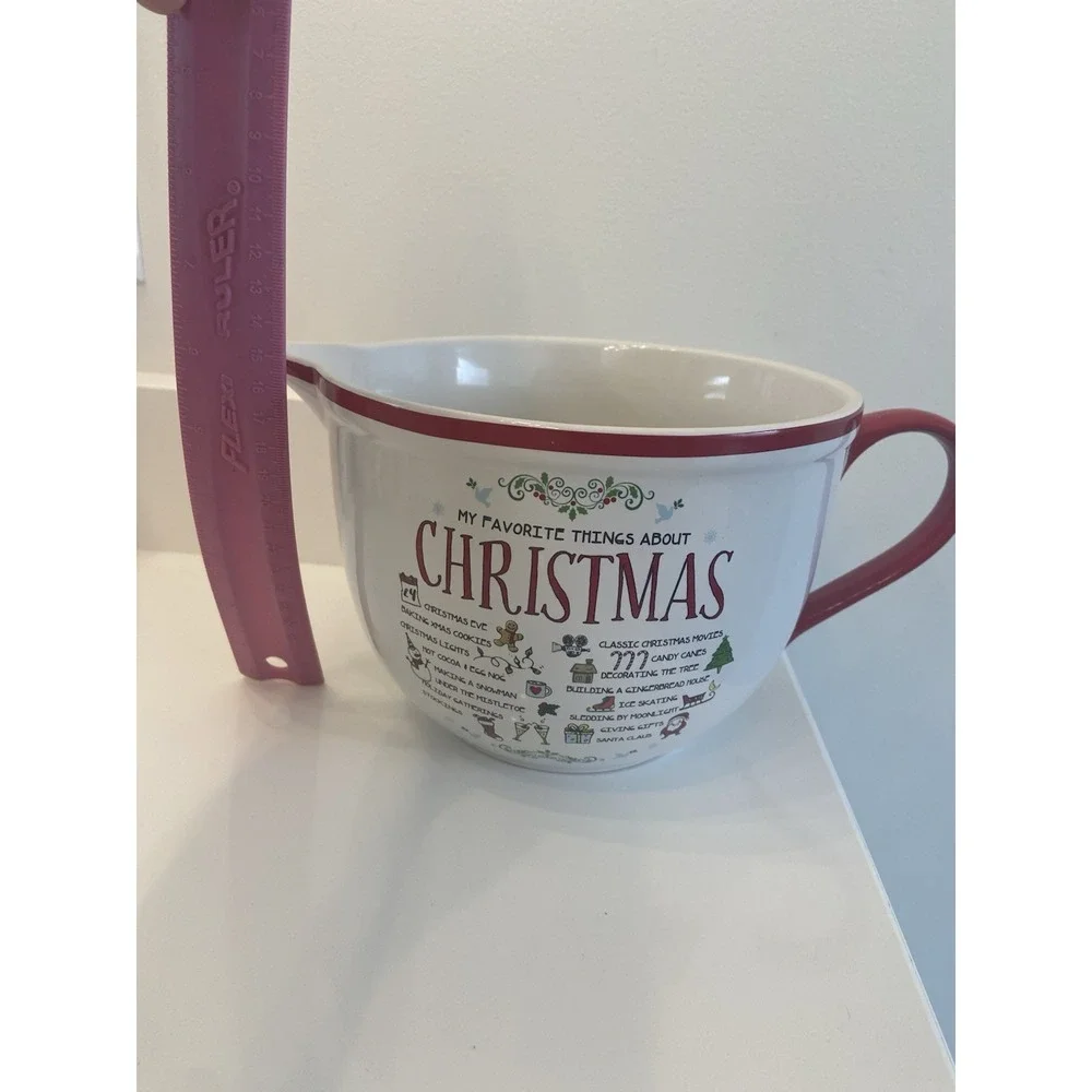 Home Essentials Stoneware Mixing bowl‎ Handle Spout Things Love About Christmas